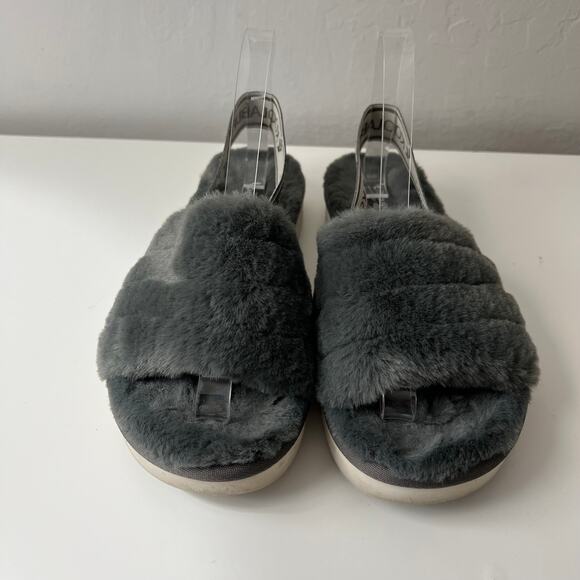 Koolaburra Women's Fuzz'n II Slippers Size 8 Faux Fur Casual Plush Neutral - Picture 3 of 8